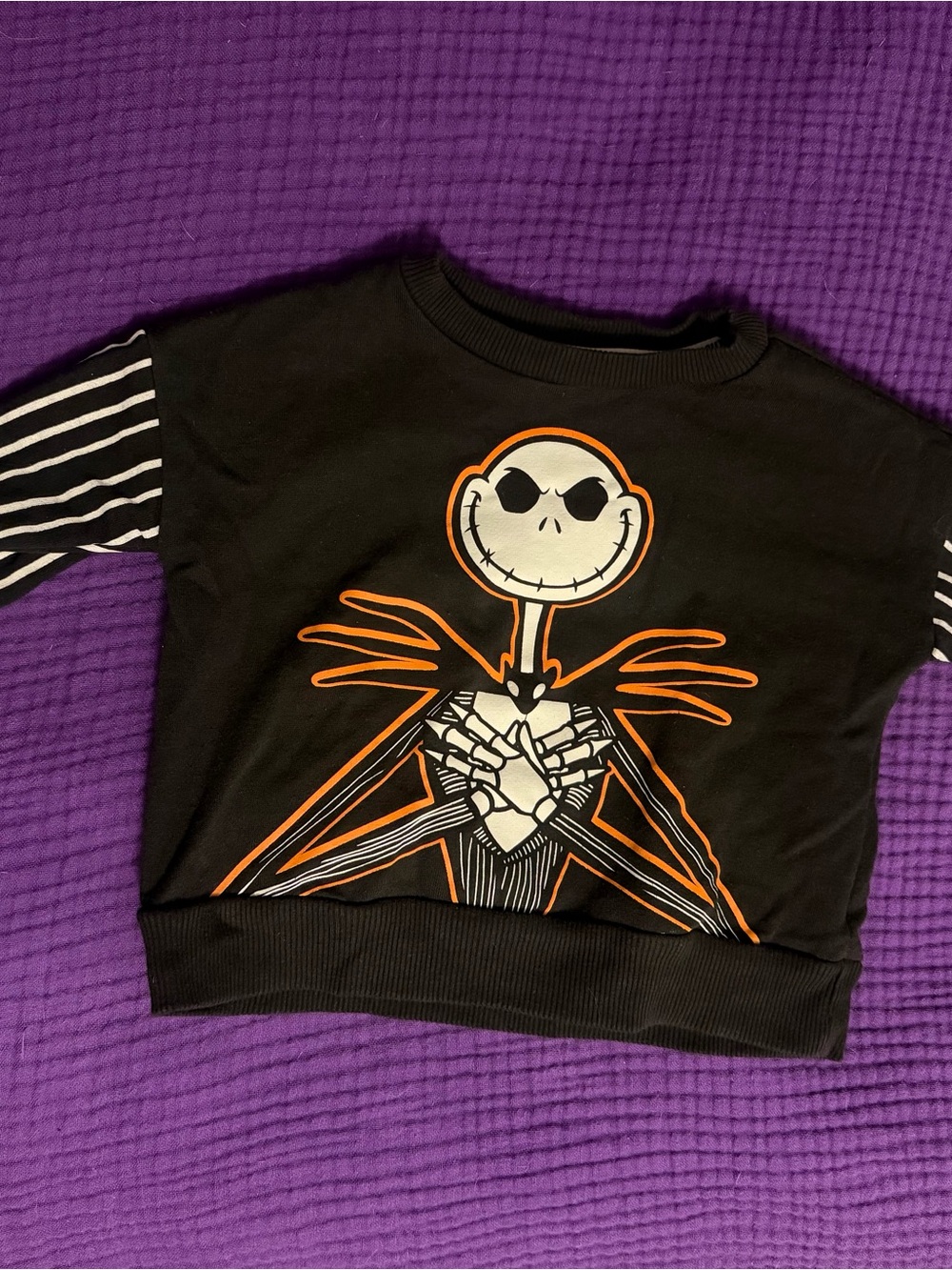 Disney Black & Orange Jack Skellington Kids Sweatshirt